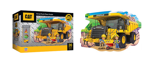 Caterpillar Dump Truck 36-Piece Floor Puzzle – Big Fun for Little Builders