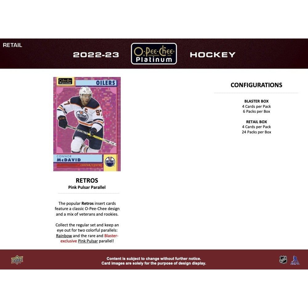 2022-23 UPPER DECK O-PEE-CHEE PLATINUM HOCKEY BLASTER BOX