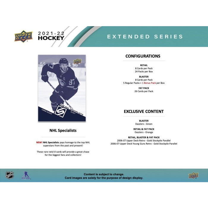 2021-22 UPPER DECK EXTENDED SERIES HOCKEY BLASTER BOX