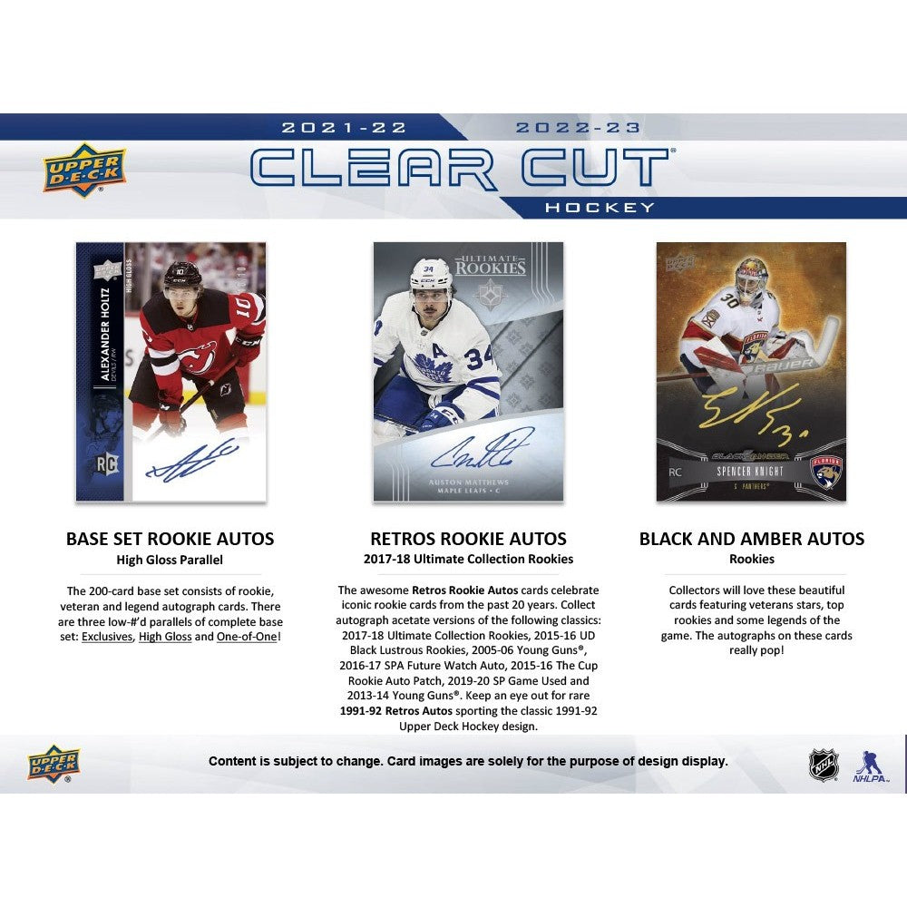 LIVE OPENING 2021-22/2022-23 UPPER DECK CLEAR CUT HOCKEY HOBBY BOX