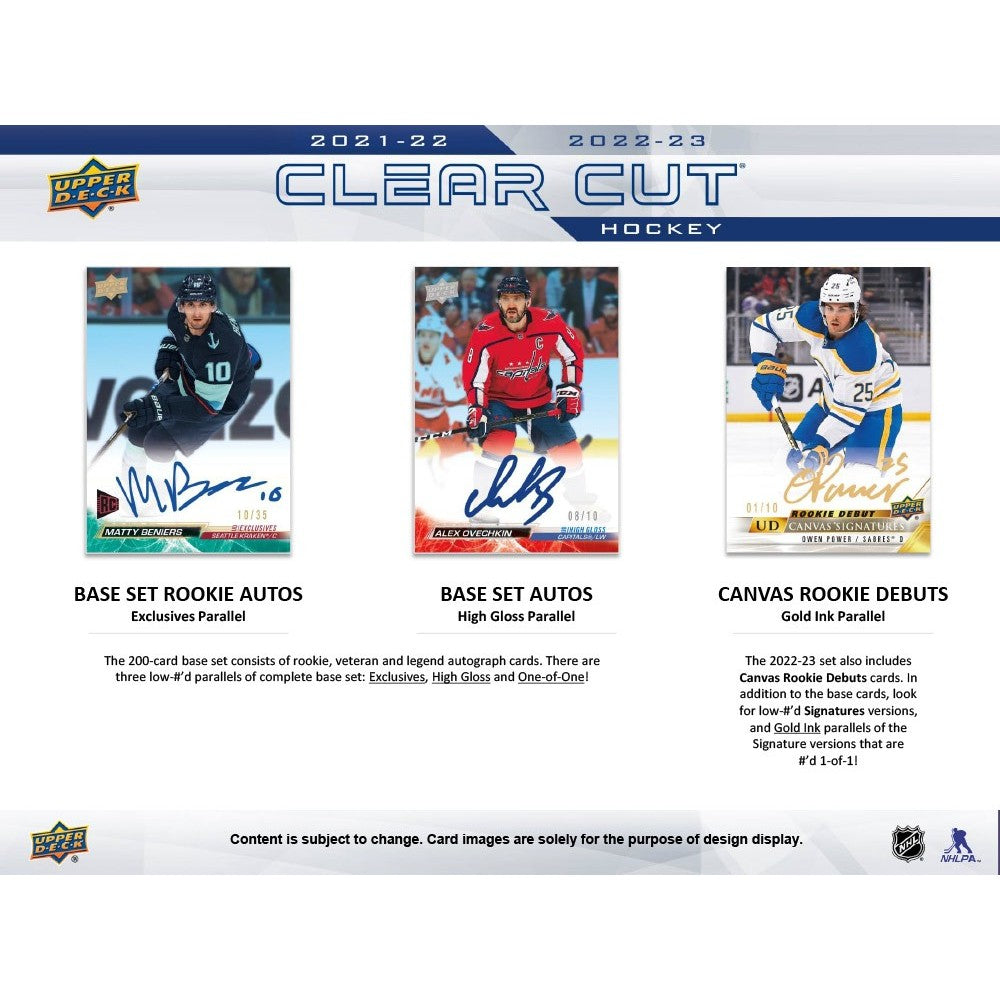 LIVE OPENING 2021-22/2022-23 UPPER DECK CLEAR CUT HOCKEY HOBBY BOX