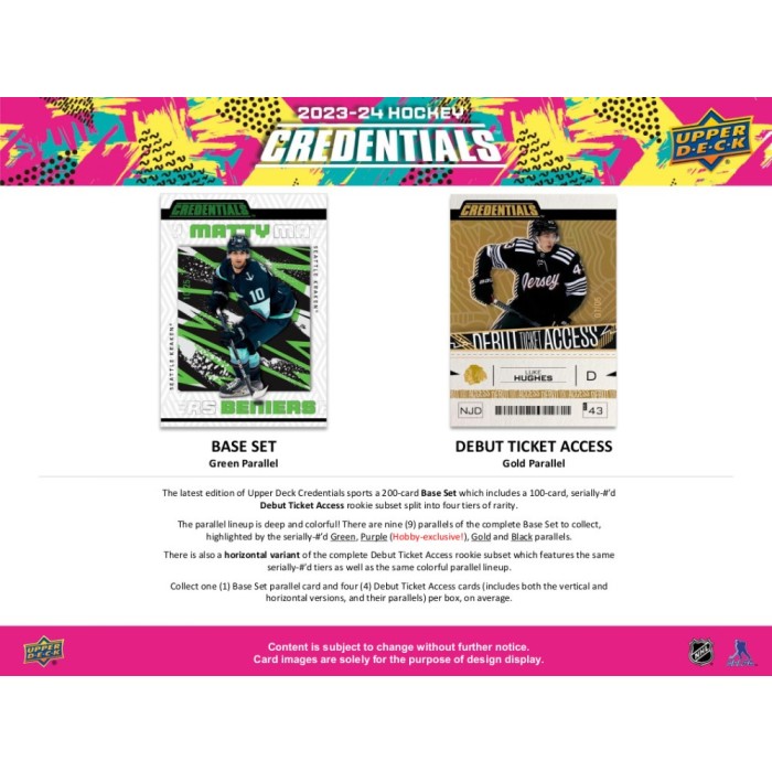 2023-24 UPPER DECK CREDENTIALS HOCKEY HOBBY BOX
