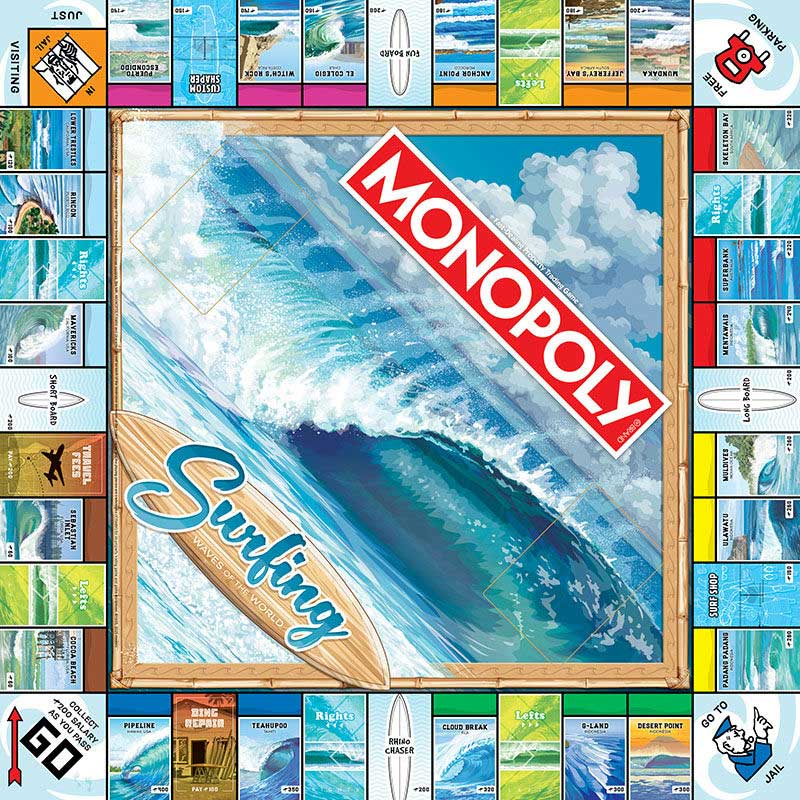 Monopoly Surfing – Dominez les vagues dans une bataille acharnée sur la plage pour la gloire du surf
