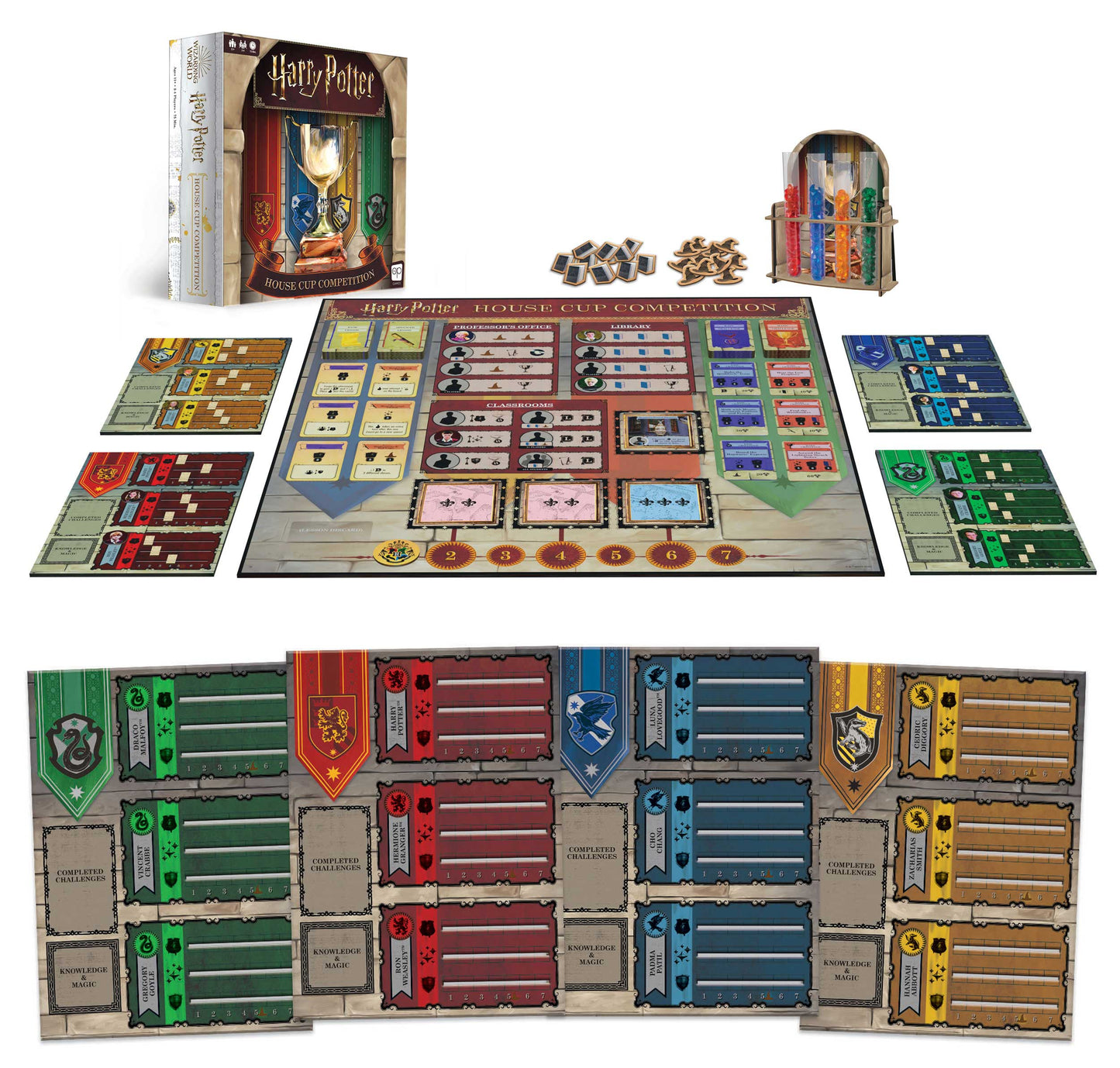 Harry Potter : La Coupe des Maisons de Poudlard – Jeu de plateau de placement stratégique