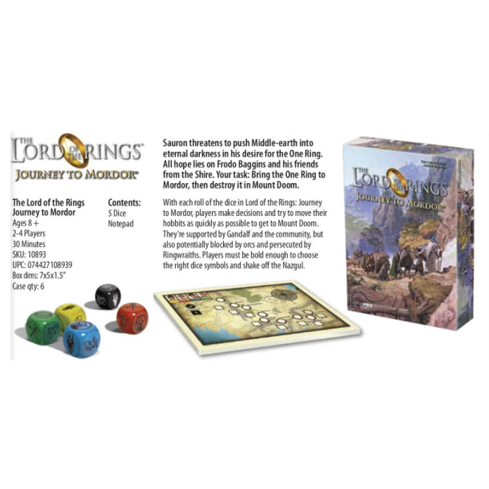 Le Seigneur des Anneaux : Voyage au Mordor – Une aventure de dés trépidante pour détruire l'Anneau Unique