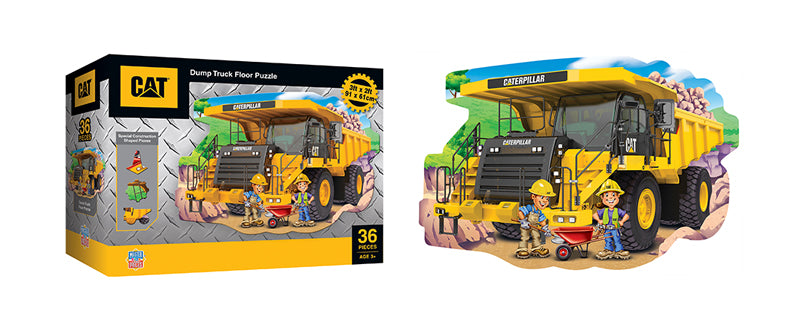 Caterpillar Dump Truck 36-Piece Floor Puzzle – Big Fun for Little Builders