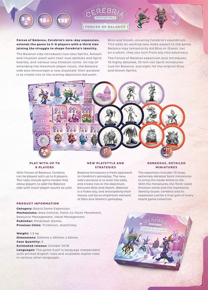 Cerebria: Forces of Balance Board Game Expansion – Restore Equilibrium and Reshape the Inside World