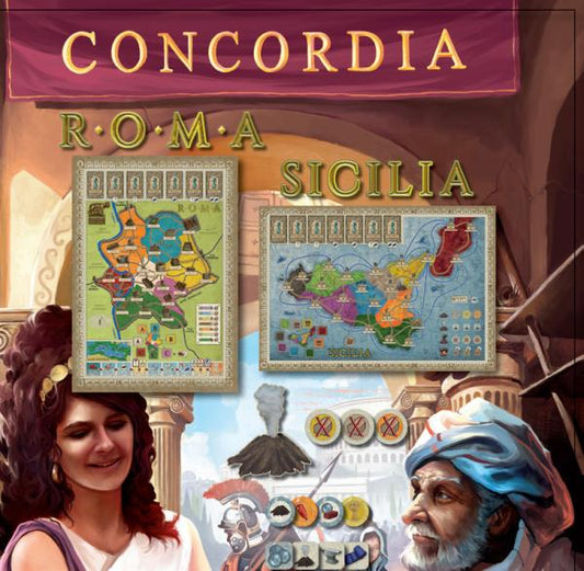Concordia Expansion Board Game: Roma / Sicilia – Double-Sided Map and New Gameplay