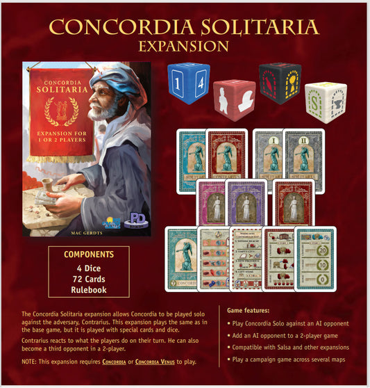 Concordia Expansion Board Game: Solitaria – Solo and AI Opponent Mode