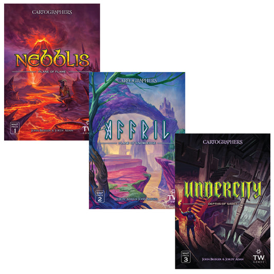 Cartographers Map Pack Collection Card Game – Three Expansive Realms in One Box