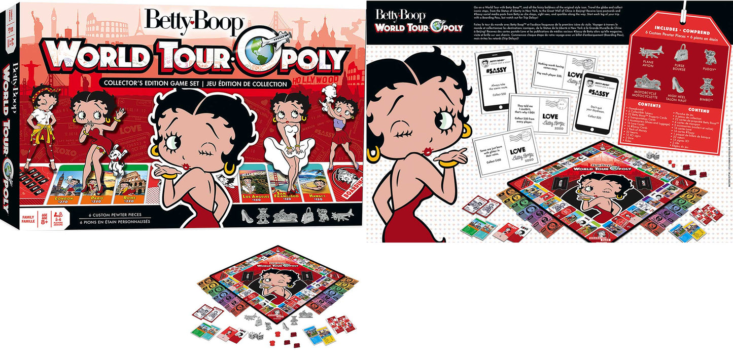 Betty Boop World Tour Opoly Board Game – Travel the Globe with a Timeless Icon