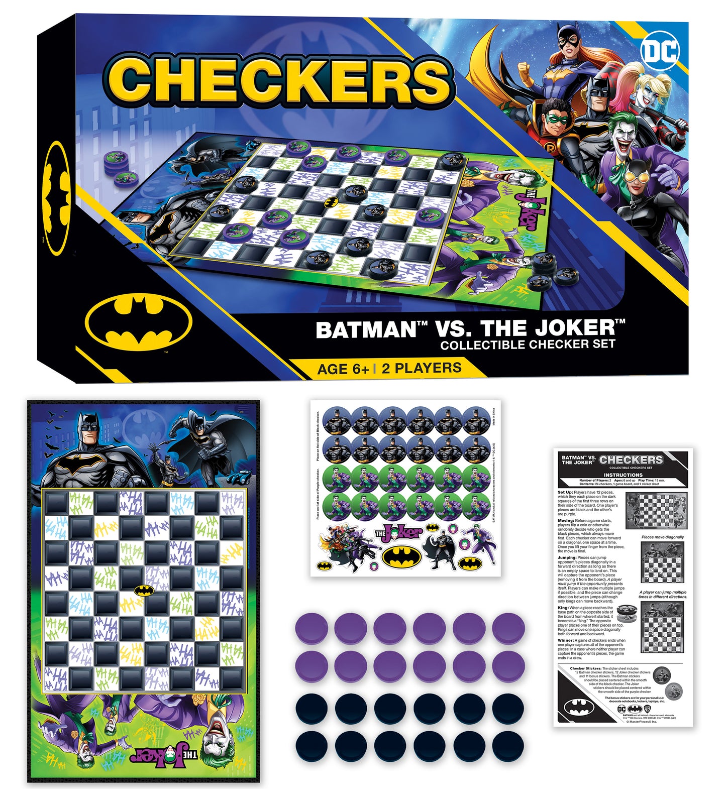 Batman vs. Joker Checkers Board Game – A Battle for Gotham in Every Move Marvel