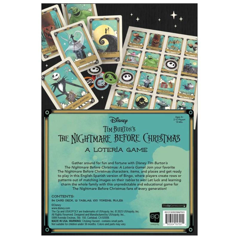 Lotería : L'Étrange Noël de Monsieur Jack de Disney et Tim Burton - Aventure de bingo bilingue