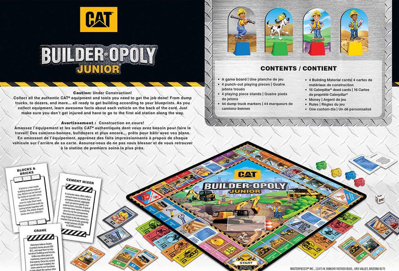 CAT Builder Jr Opoly Board Game – Build Big, Learn Big, Play Big