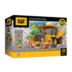 Puzzle de sol de 36 pièces Camion-benne Caterpillar – Un maximum de plaisir pour les petits constructeurs
