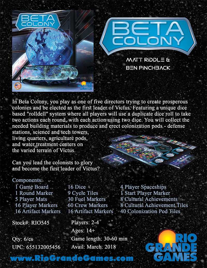 Beta Colony Board Game – Build Prosperous Colonies and Lead Victus to Greatness