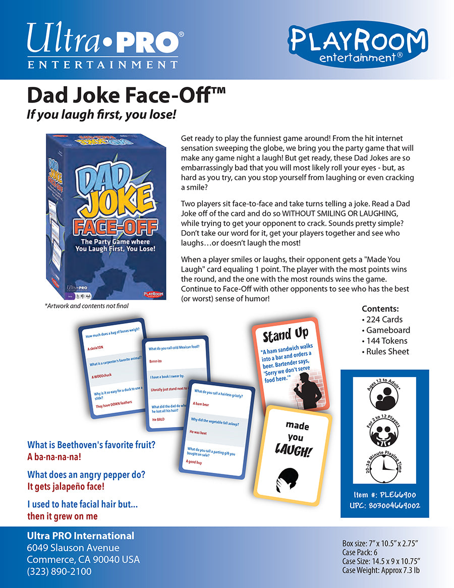 Duel de blagues de papa – Le jeu de société original du défi du visage impassible